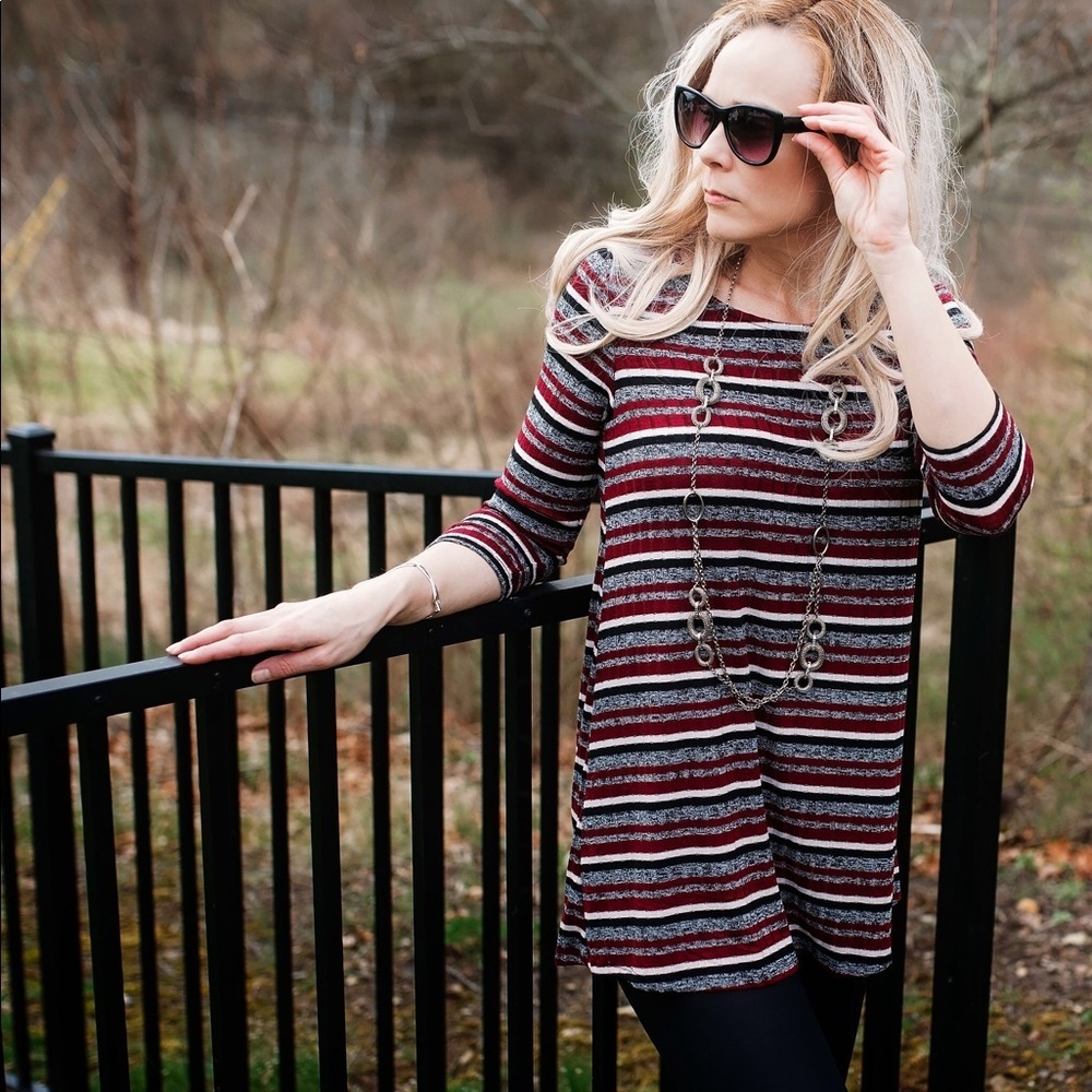 Criss cross strap rib knit top